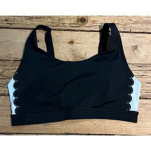 Mono B Womens Size L Black White Sports Bra NWOT